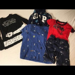 GAP Star Wars 3 tee’s, sweatshirt, pajamas used